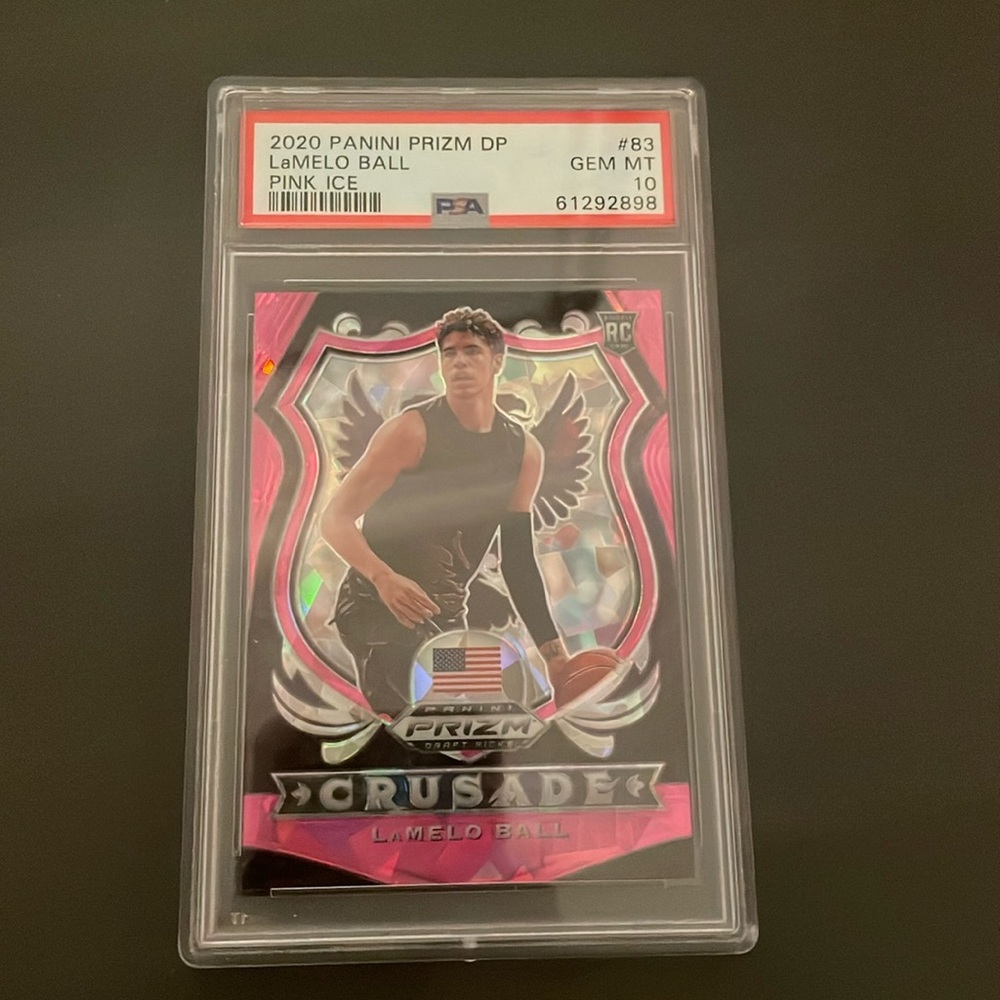 Lamelo ball 2020 panini prism pink ice PSA 10